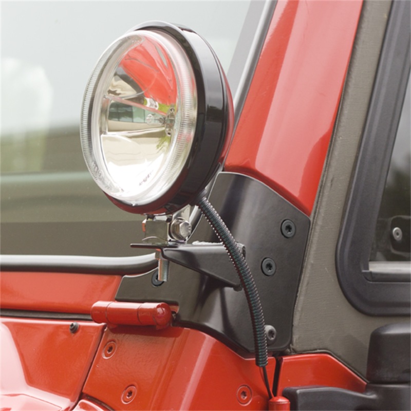 Jeep Wrangler Mounting Brackets - Rugged Ridge - Windshield Hinge Light Bracket - Black - `97-`06